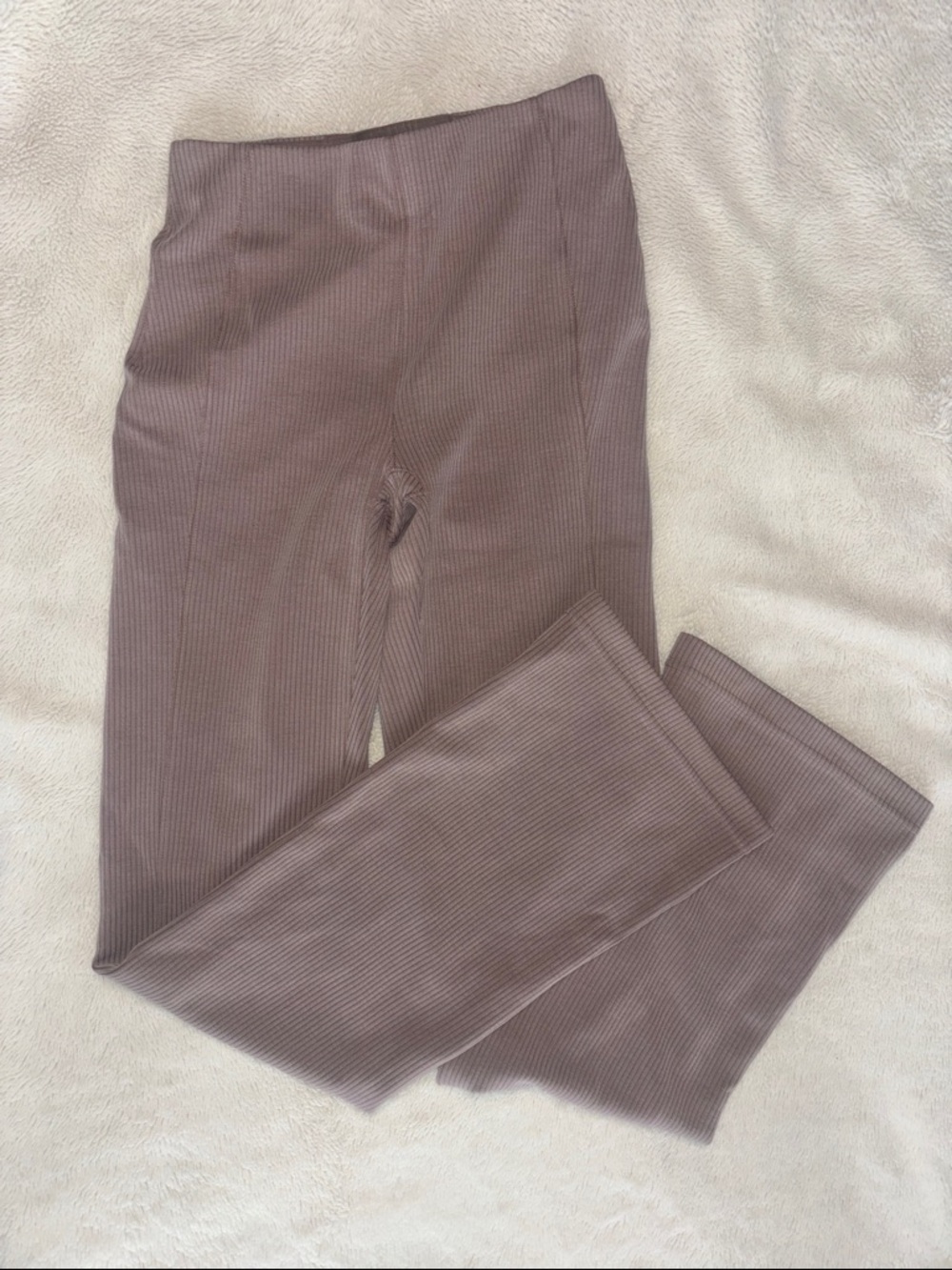 Lulu Lemon Ribbed Stretch Pants - Taupe